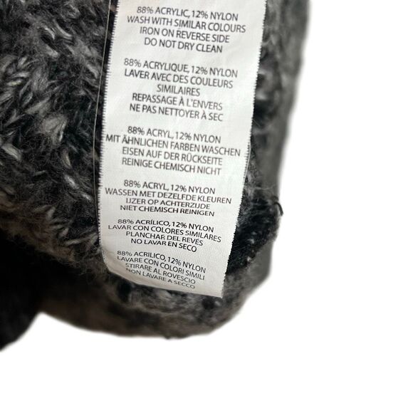 Boohoo Man Button Front Shawl Collar Marled Knit Cardigan Black Size Medium - Picture 7 of 9